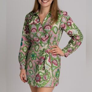 MNG Floral Long Sleeve Mini Dress